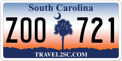 SC license plate ZOO721