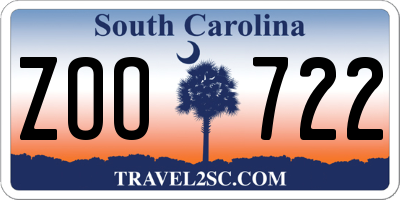 SC license plate ZOO722