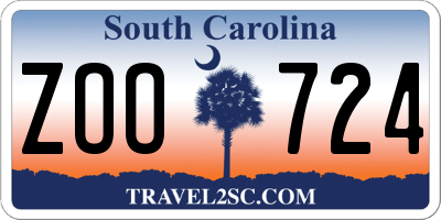 SC license plate ZOO724