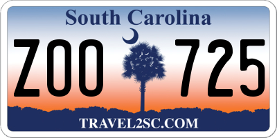 SC license plate ZOO725