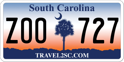 SC license plate ZOO727