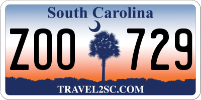 SC license plate ZOO729