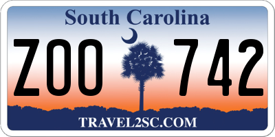 SC license plate ZOO742