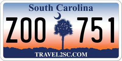 SC license plate ZOO751