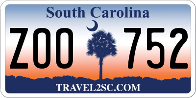 SC license plate ZOO752