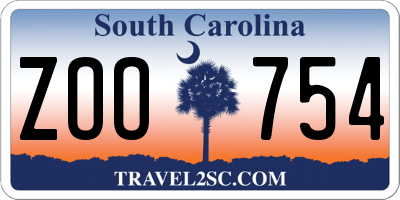 SC license plate ZOO754