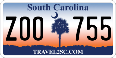 SC license plate ZOO755