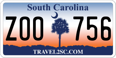 SC license plate ZOO756