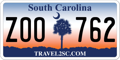 SC license plate ZOO762