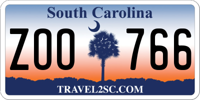 SC license plate ZOO766
