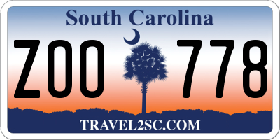 SC license plate ZOO778