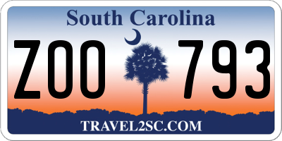 SC license plate ZOO793