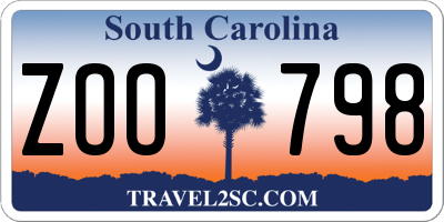 SC license plate ZOO798