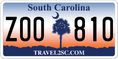 SC license plate ZOO810