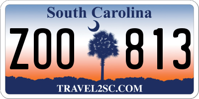 SC license plate ZOO813