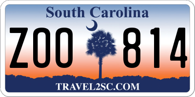 SC license plate ZOO814