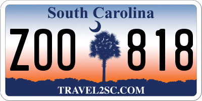 SC license plate ZOO818