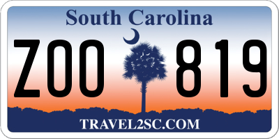 SC license plate ZOO819