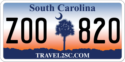 SC license plate ZOO820