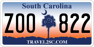 SC license plate ZOO822