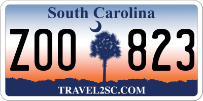 SC license plate ZOO823