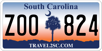 SC license plate ZOO824
