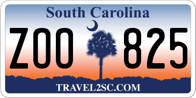 SC license plate ZOO825