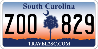 SC license plate ZOO829