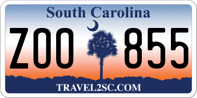 SC license plate ZOO855