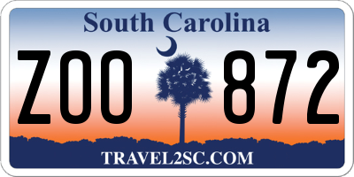 SC license plate ZOO872
