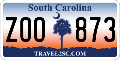 SC license plate ZOO873