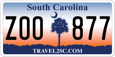 SC license plate ZOO877