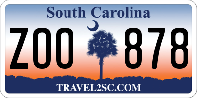 SC license plate ZOO878