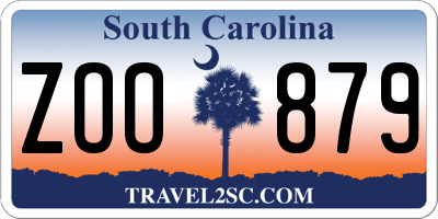SC license plate ZOO879