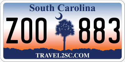 SC license plate ZOO883