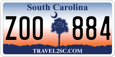 SC license plate ZOO884