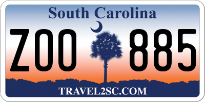 SC license plate ZOO885