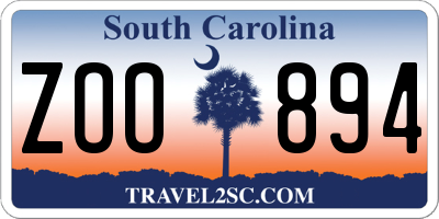 SC license plate ZOO894