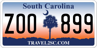 SC license plate ZOO899