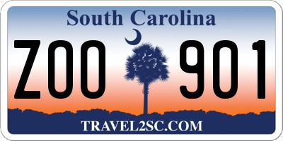 SC license plate ZOO901
