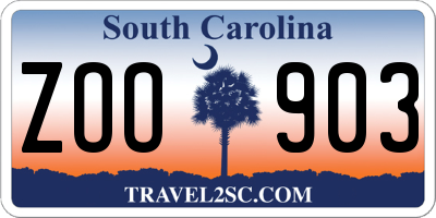 SC license plate ZOO903