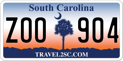 SC license plate ZOO904