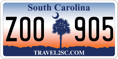 SC license plate ZOO905