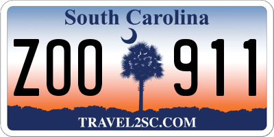 SC license plate ZOO911