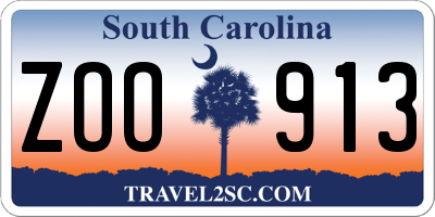 SC license plate ZOO913