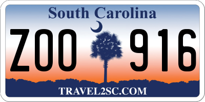 SC license plate ZOO916