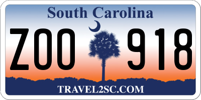 SC license plate ZOO918