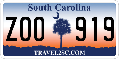 SC license plate ZOO919