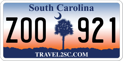 SC license plate ZOO921