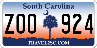 SC license plate ZOO924